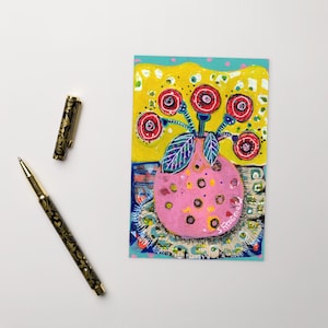 10x15cm Kunstdruck Postkarte Blumen Stillleben bunt skurril Grußkarte Dekoration Einweihungsparty