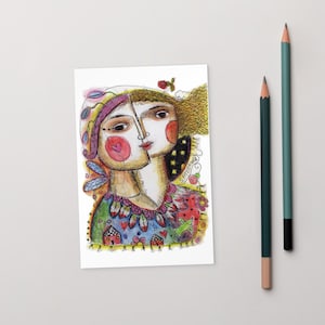 Cartão postal com impressão artística 4x6, anjo da guarda, presente, saudação, amizade, parede, decoração de casa, peculiar