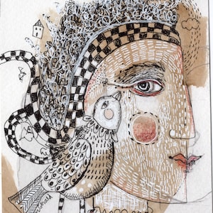 GRAND AUTOCOLLANT oiseau esprit femme décorer scrapbooking journal téléphone ordinateur carte papier 2,5 x 3,5 insertion de carte collage cadeau amitié