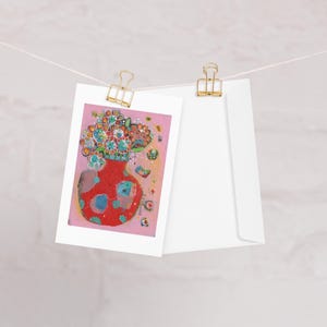 Cartão de felicitações 4'x6' flores aniversário melhoras aniversário amizade colorido genérico