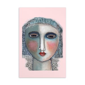 Impression d'art 10 x 15 cm, impression d'art carte postale ange femme ailes rose éthéré original art carte impression