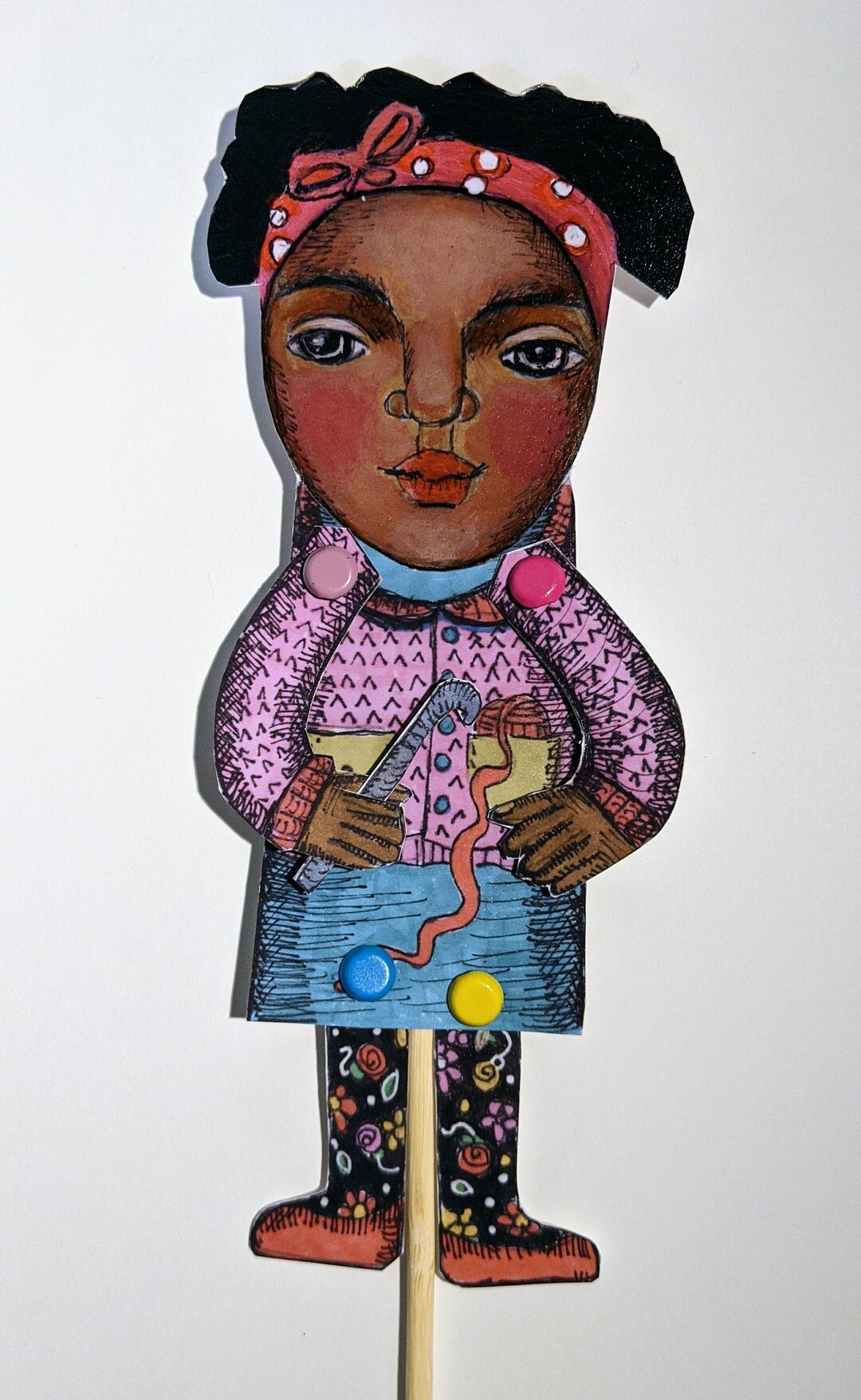 PAPER DOLL Digital Download Diy Paper Craft Doll Puppet Woman Etsy