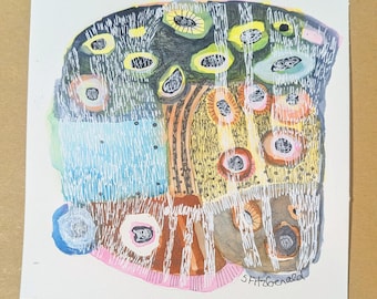 Peinture originale à l'aquarelle (sans cadre), décoration murale abstraite, cadeau