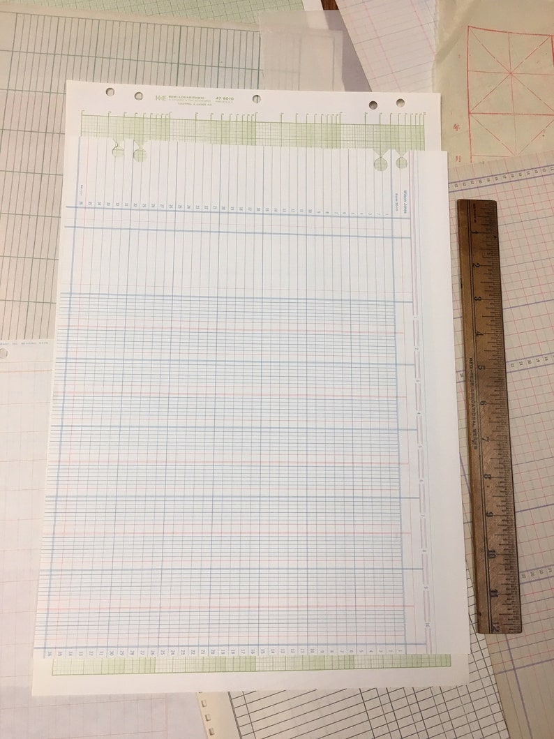 20 sheets extra large vintage ledger paper graph paper for etsy