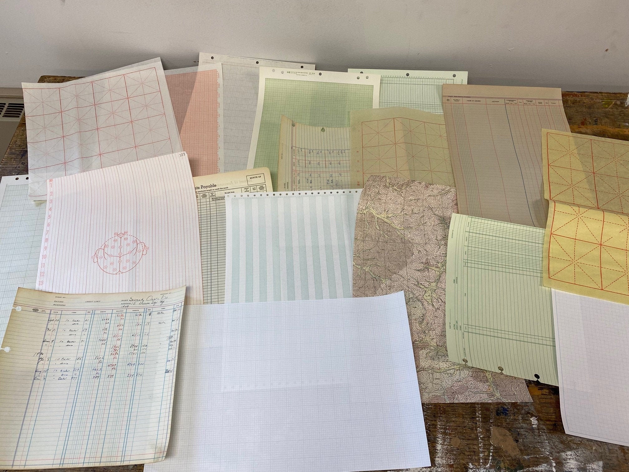 20 sheets Extra Large Vintage Ledger Paper graph paper for Etsy