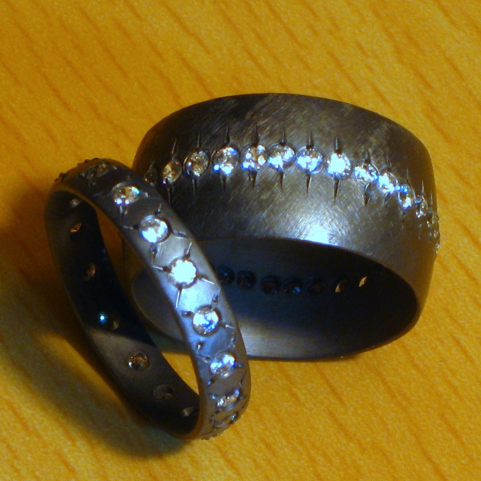 Girlfriend/Boyfriend Ring Set in Sterling silver and CZ Etsy