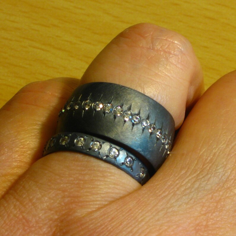 Girlfriend/Boyfriend Ring Set in Sterling silver and CZ Etsy