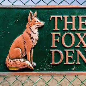 Welcome to the Den! Vintage Fox Wood Sign