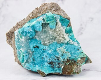 2.1インチ クリソコラ & クォーツ ドゥルージー - 45g ペルー 美しい