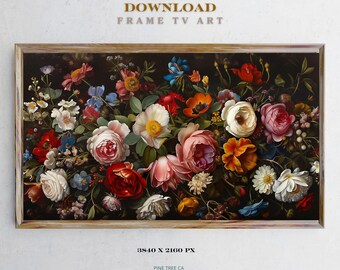Floral Samsung Frame TV Art | 4K Resolution 3840x2160px | Instant Download