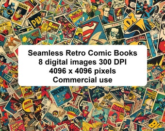 Nahtloses Retro-Comic-Muster | 300 DPI (Digitaler Download)