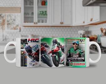 Mug Moto GP 2025 Gp de franc vainqueur Johann Zarco honda castrol hrc, handemade, fait main, halloween, coffee, ceramic