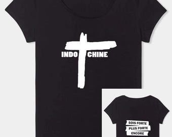 T-shirt indochine Arena tour femme blanc Sois forte  Colissimo 48 H