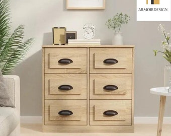 Sonoma Kitchen Cabinet in Oak 70x35.5x67.5 cm, Ash Wood Table for Living Room, Hallway, Veranda