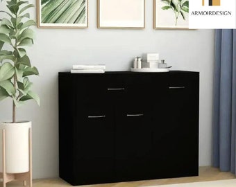 Wardrobe, Dresser, Black board 88x30x70 cm, kitchen cabinet, hallway storage, porch cabinet, ash wood table, living room