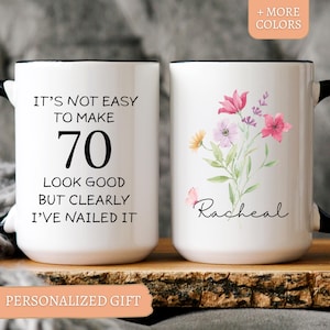 70th Birthday Gift Custom Sentimental Gifts for Woman Great Grandma Mug Birthday Gift Born in 1955 Mug Gift Turning 70 Year Old Coffee Mug