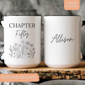 In my custom era 50th Birthday Mug 1974 mug Gift for her Birthday gifts Custom name mug Limited edition gift Wildflower In my 50th era