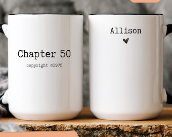 Mok 50e verjaardag Gepersonaliseerde verjaardagscadeaus Cadeau 50e verjaardag voor vrouwen Grappig 50e koffiekop 1975 aangepast cadeau voor 50-jarige vrouw