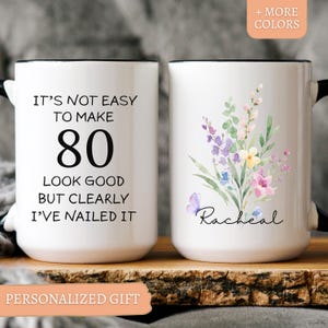 80th birthday mug 80th birthday gifts birthday gift for her floral mug wildflowers custom mug 1945 mug happy 80th birthday mug