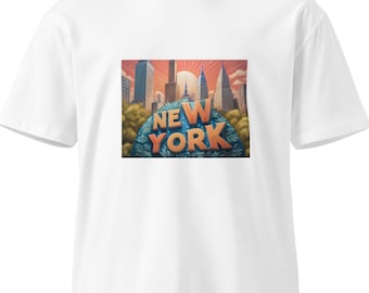 New York Cityscape T-Shirt: Unisex Cotton NYC Souvenir