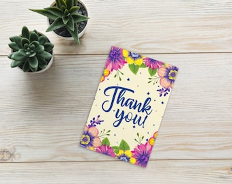 Conjunto de postales florales de agradecimiento: Tarjetas de agradecimiento al por mayor