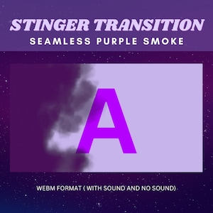 Cool Twitch Stream Stingers: Cool Purple Smoke Transitions for OBS & Streamlabs with Whoosh Sound for Livestreams Vtube | Halloween Designs