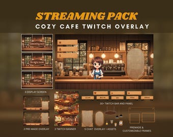 Vtuber animated background lofi cafe vtuber background cafe stream pack cozy twitch overlay rain background vtuber animated asset ghibli