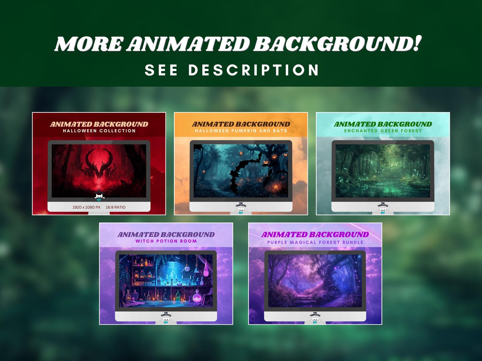 Cozy Green Twitch Be Right Back Overlay Screen Forest Animated ...