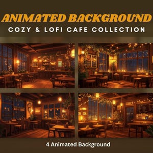 Cafe background vtuber animated background lofi cafe vtuber background cafe stream pack cozy twitch overlay rain ghibli background vtuber