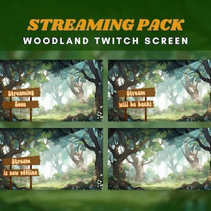 Green forest animated woodland twitch overlay green twitch be right back overlay screen forest animated streaming soon animated background