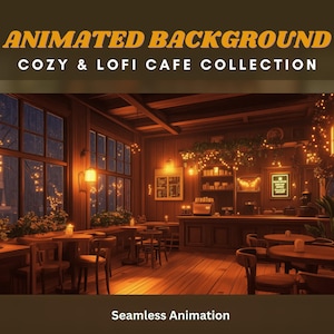 Vtuber cafe background lofi animated background cafe vtuber background cafe stream pack cozy twitch overlay rain ghibli background vtuber