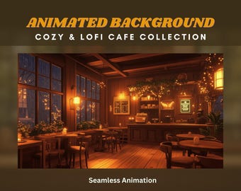 Vtuber cafe background lofi animated background cafe vtuber background cafe stream pack cozy twitch overlay rain ghibli background vtuber