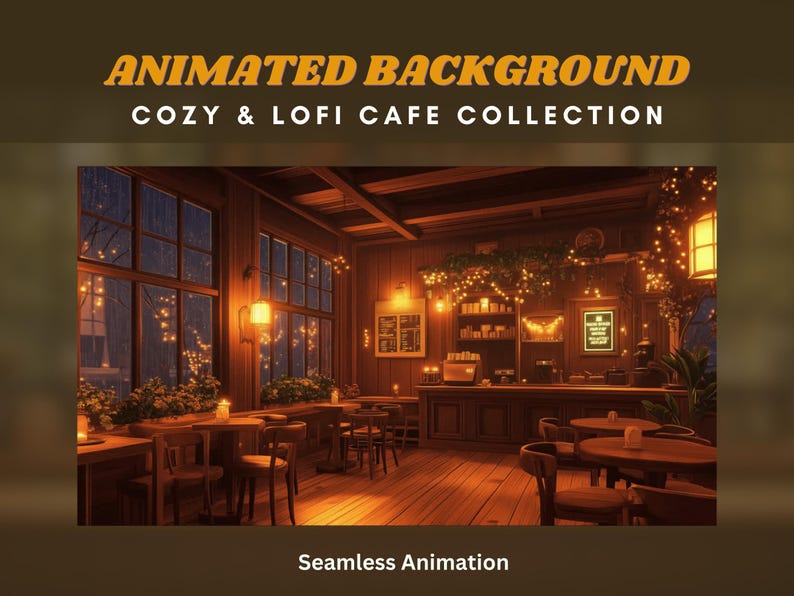 Vtuber cafe background lofi animated background cafe vtuber background cafe stream pack cozy twitch overlay rain ghibli background vtuber