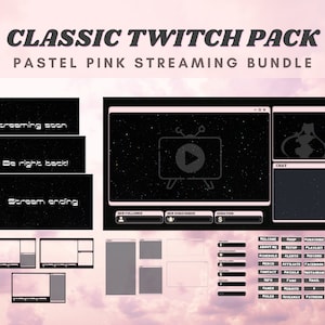 Pink twitch overlay pastel pink streaming pack pink overlay animated background pastel overlay twitch asset stream package twitch panel set
