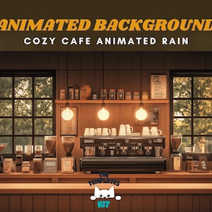 Vtuber animated background lofi cafe vtuber background animated rain stream pack cozy twitch rain background vtuber animated asset ghibli