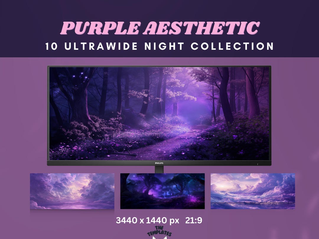 Purple Ultra Wide Wallpaper Purple Desktop Aesthetic Wallpaper Purple ...