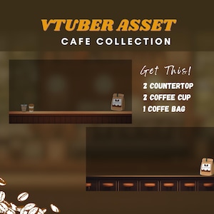 Vtuber cafe asset background lofi cafe vtuber cafe table stream pack cozy twitch overlay table cafe counter vtuber coffee shop asset ghibli