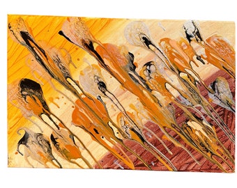Gouttes de sable - peinture acrylique artisanale 60 x 40 cm sur toile, art abstrait unique, décoration d'intérieur colorée