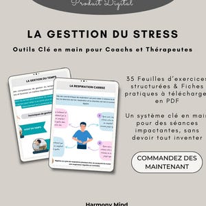 35 Fiches Exercices Gestion du Stress PDF Imprimable | Outils Pros pour Coachs, Thérapeutes | TCC, Respiration, Méditation