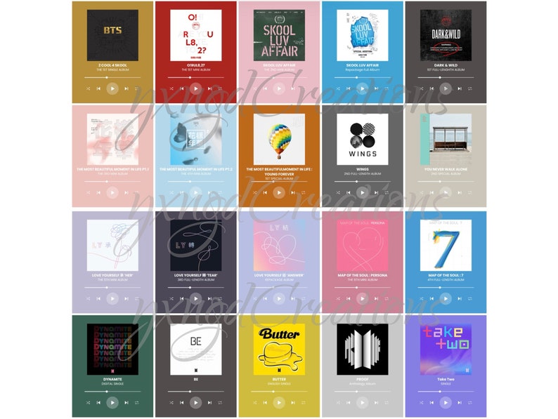 BTS ALBUM COVER Prints 20 Digital Download Printable Kpop Poster 
