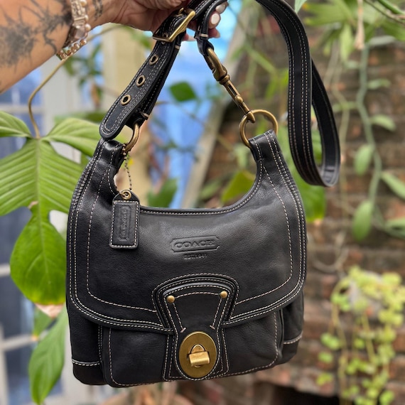 バッグ Coach 65th Anniversary Legacy Hippie Bag Vintage Coach 65th Anniversary Legacy Hippie Black Le… - Gem