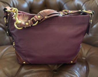 Coach Medium Carly Leather Hobo Bag Plum Purple Leather F0882-10615 2008