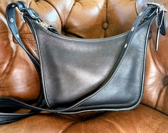 Vintage Coach Janice Bag F09950 Black Glovetanned Leather Crossbody