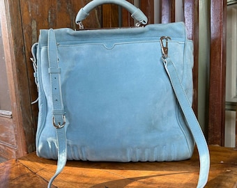 3.1 Phillip Lim Suede Messenger Bag Light Blue Crossbody