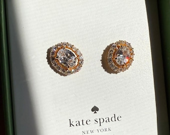 NWT Kate Spade Victoria Earring Studs Clear Cubic Zirconia