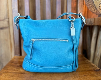 Vintage Y2K Coach Legacy Slim Duffle 1427 Turquoise Pebbled Leather Crossbody