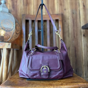 Purple Leather Bag Vintage Coach - Etsy