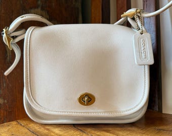 Vintage 1997 Coach Small Legacy Flap Bone Leather Crossbody