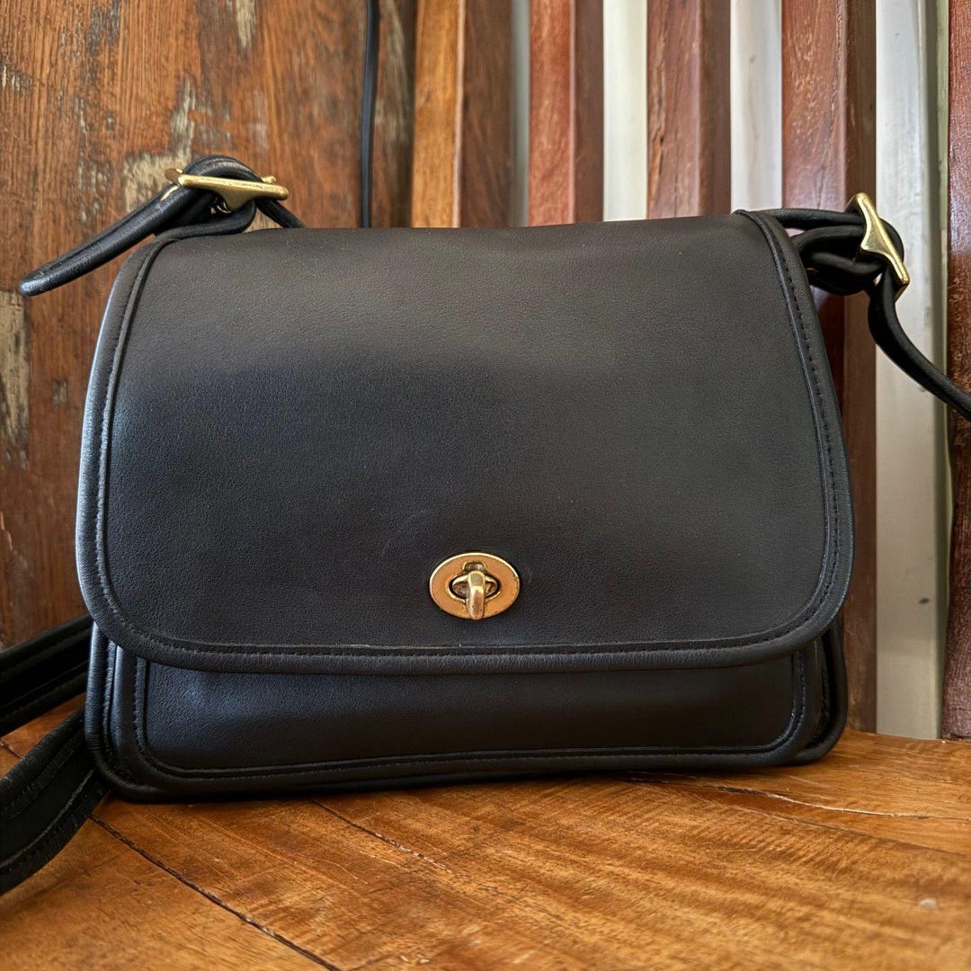 Vintage Coach Rambler Legacy Bag 9061 Black Glovetanned Leather