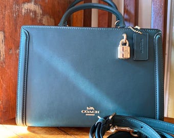 Coach Zoe Carryall Teal Leather Tote Crossbody Bag Creed G1981-F72667